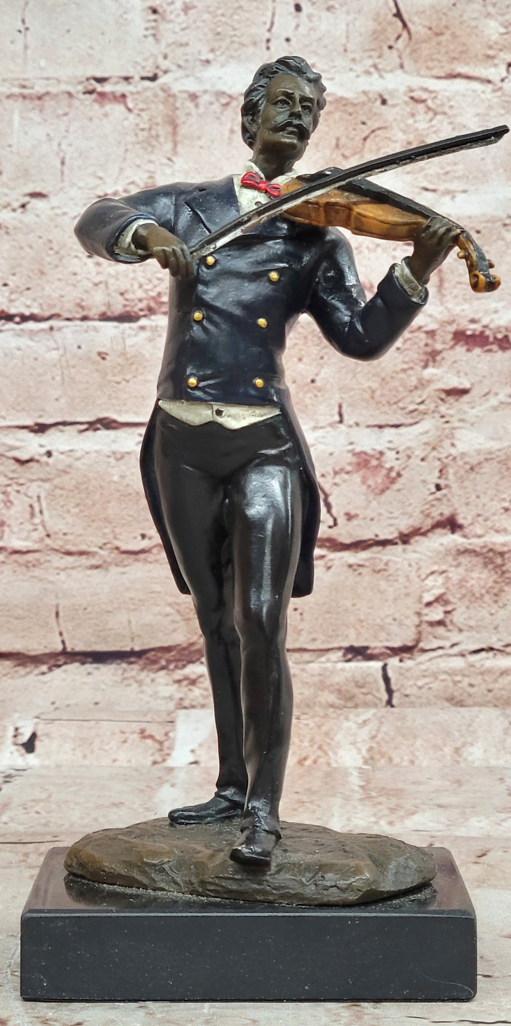 Vintage Bronze Musician Composer Johann Strauss Signed Milo