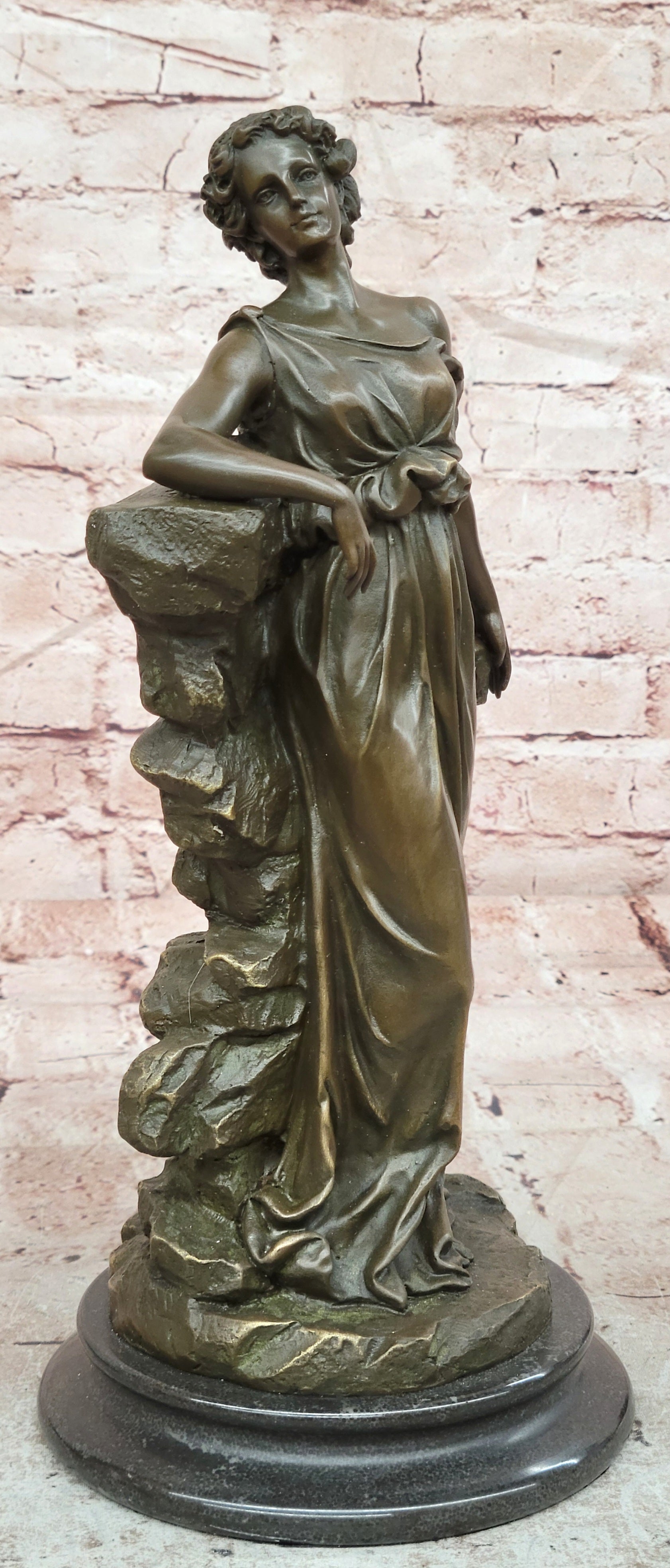 Classical Gorgeous Woman Genuine Bronze Sculpture by Preiss Art Deco Statue