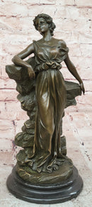 Classical Gorgeous Woman Genuine Bronze Sculpture by Preiss Art Deco Statue