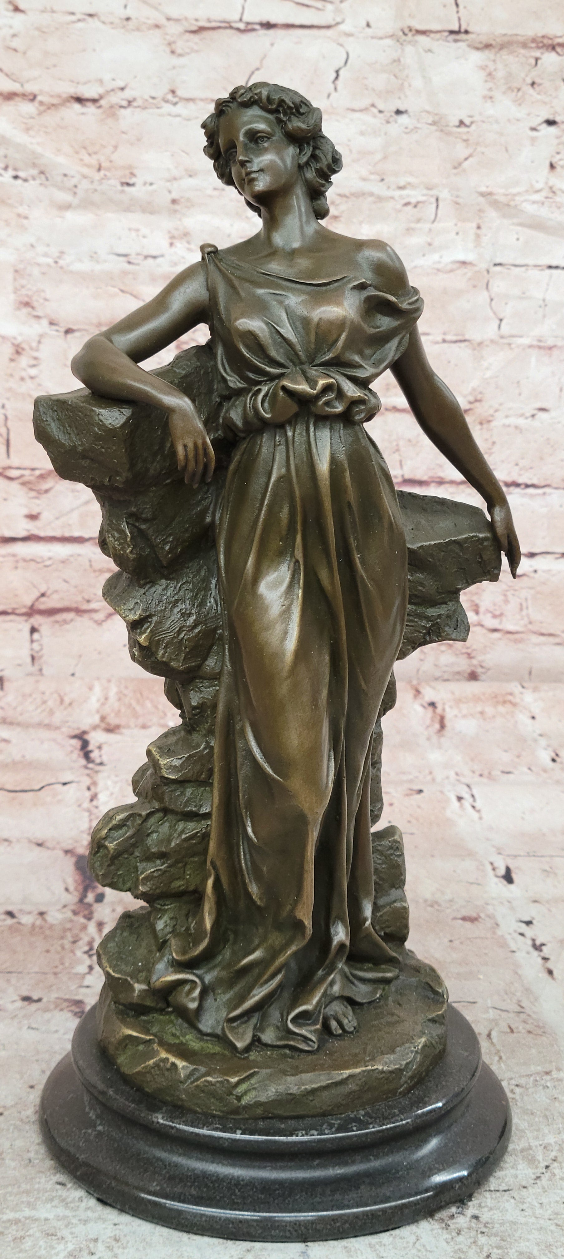 Classical Gorgeous Woman Genuine Bronze Sculpture by Preiss Art Deco Statue