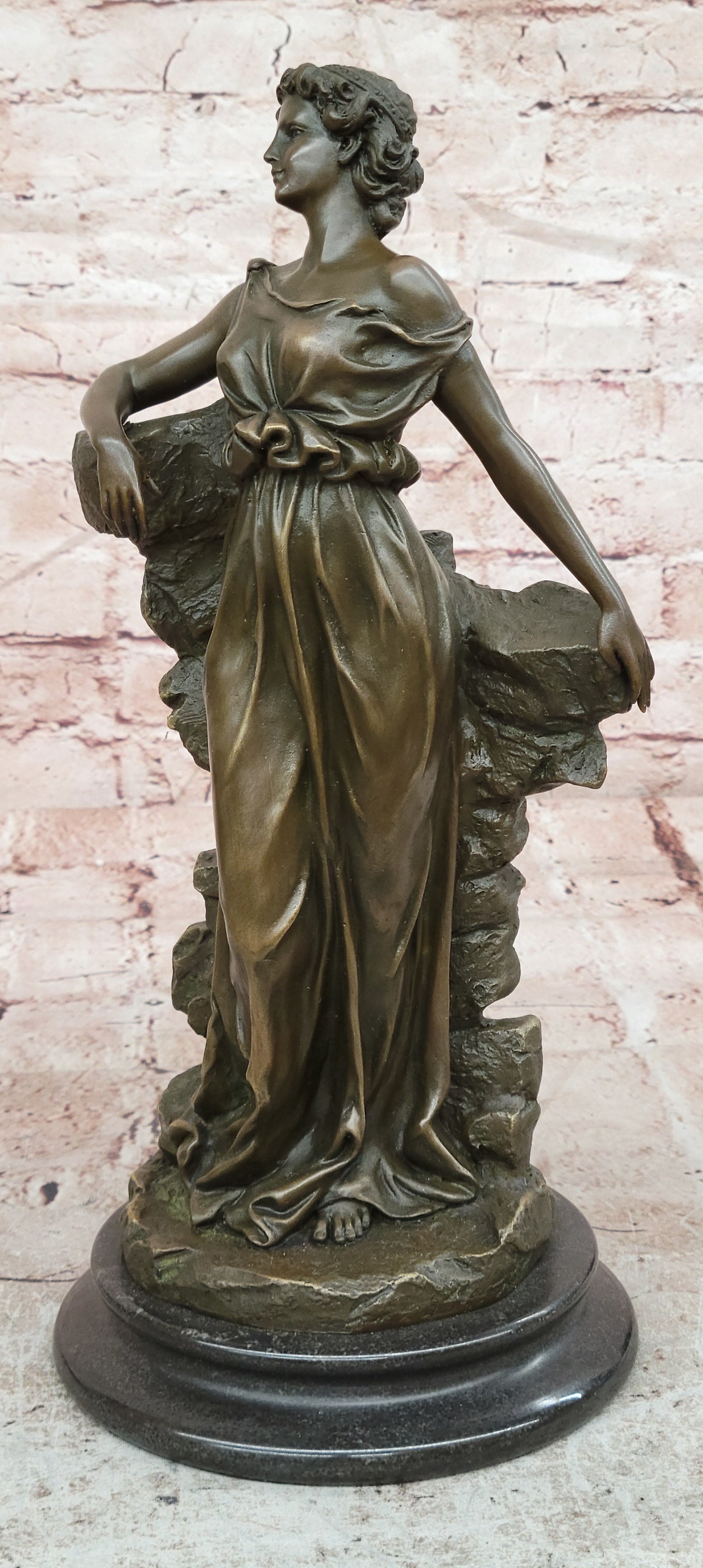 Classical Gorgeous Woman Genuine Bronze Sculpture by Preiss Art Deco Statue