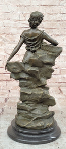 Classical Gorgeous Woman Genuine Bronze Sculpture by Preiss Art Deco Statue