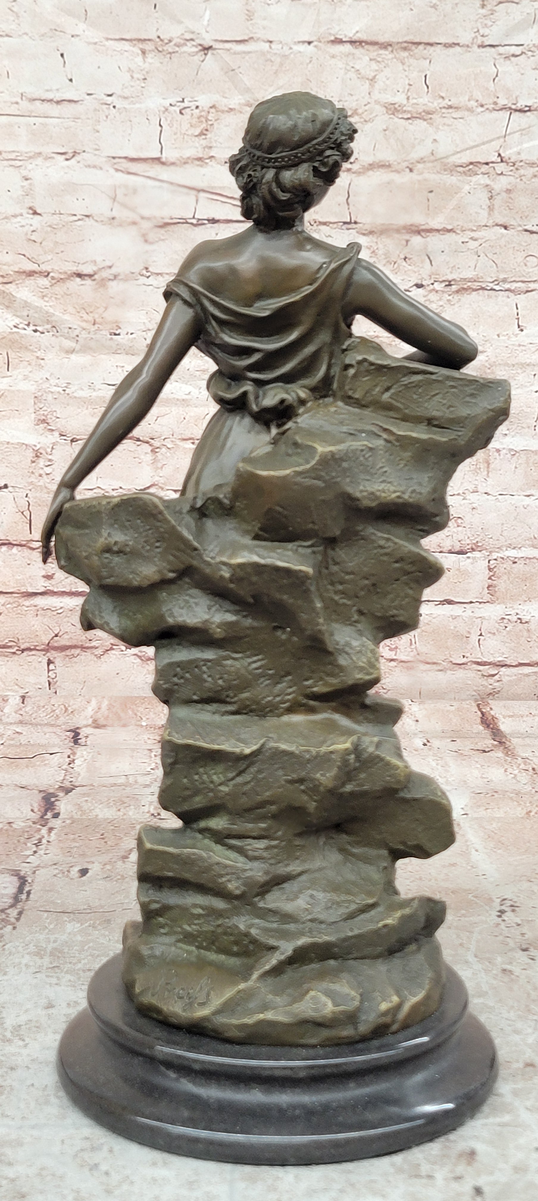 Classical Gorgeous Woman Genuine Bronze Sculpture by Preiss Art Deco Statue