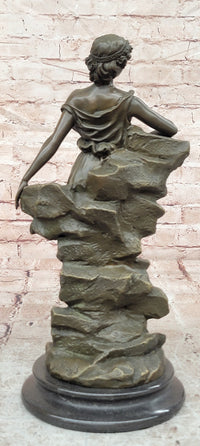 Classical Gorgeous Woman Genuine Bronze Sculpture by Preiss Art Deco Statue