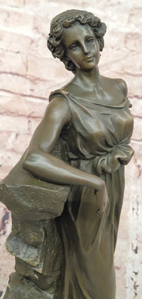 Classical Gorgeous Woman Genuine Bronze Sculpture by Preiss Art Deco Statue