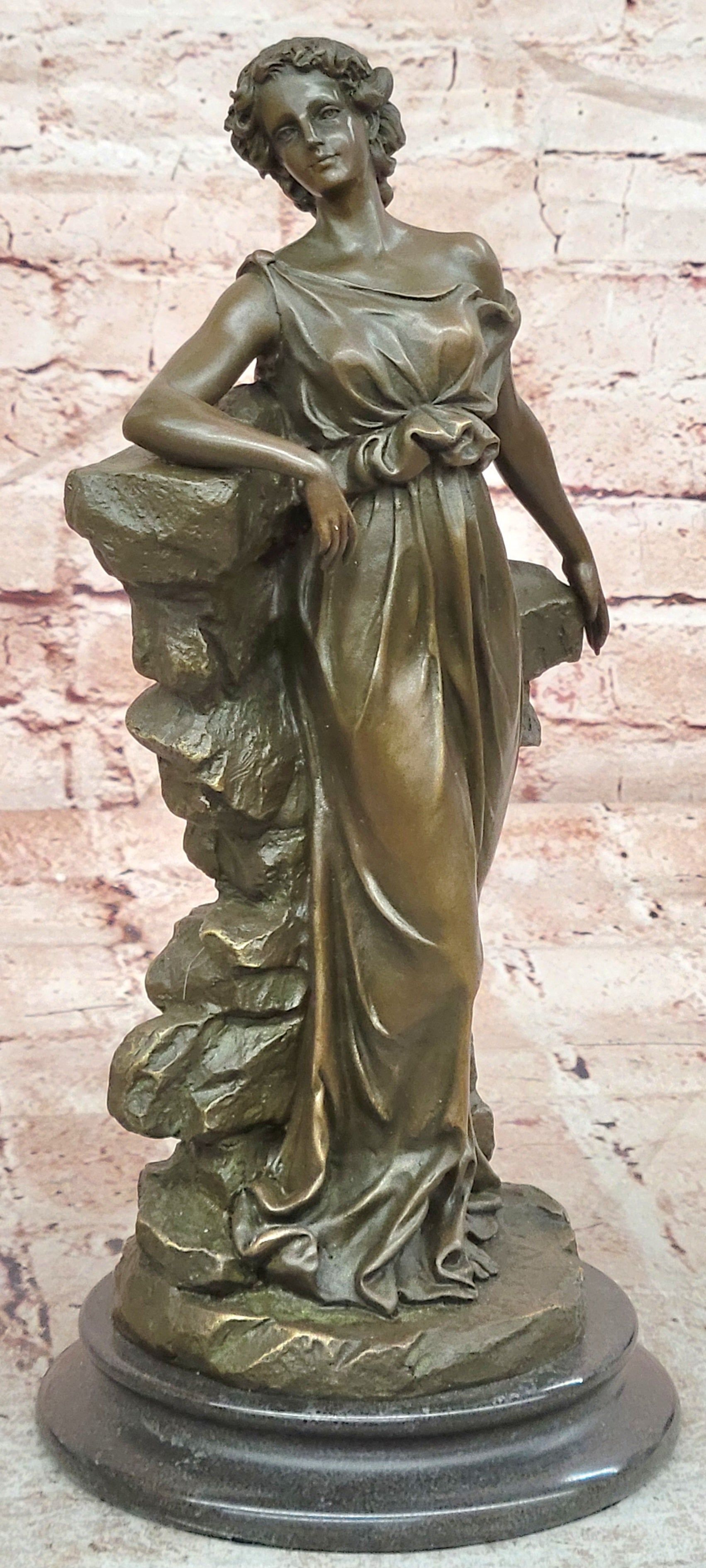 Classical Gorgeous Woman Genuine Bronze Sculpture by Preiss Art Deco Statue