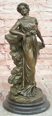 Classical Gorgeous Woman Genuine Bronze Sculpture by Preiss Art Deco Statue