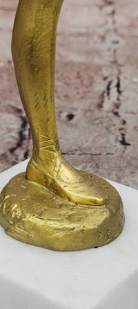 Signed Original Aldo Vitaleh Gymnast Sport Trophy Genuine Bronze Sculpture Figurine