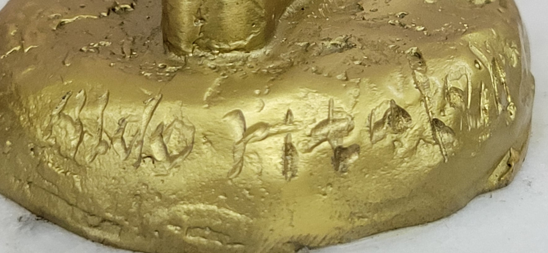 Signed Original Aldo Vitaleh Gymnast Sport Trophy Genuine Bronze Sculpture Figurine