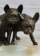 French Bulldog Pug Bronze & Onyx Stone Key Card Holder Tray