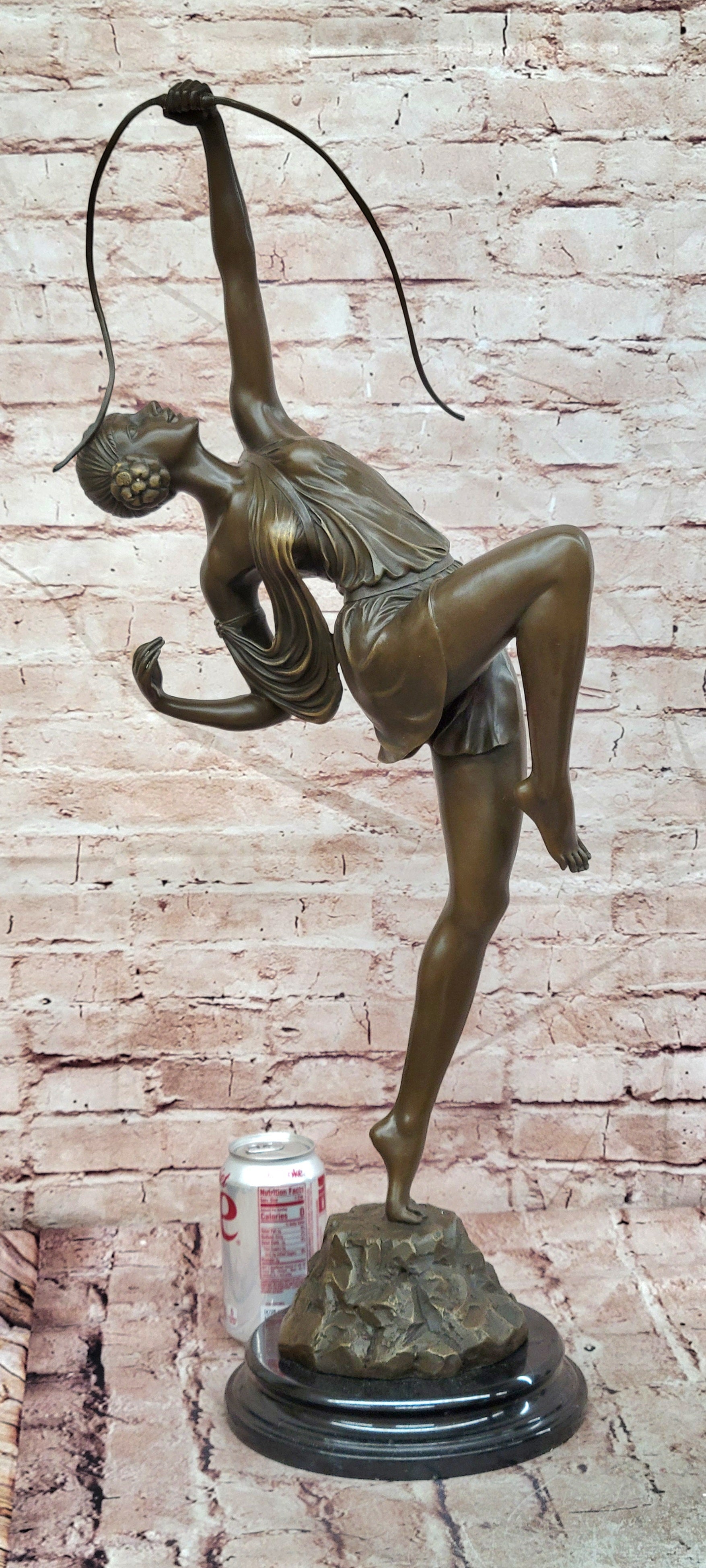 Signed Mirval Extra Large Art Deco Figurine Diana the Huntress with Bow Bronze Sculpture