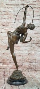 Signed Mirval Extra Large Art Deco Figurine Diana the Huntress with Bow Bronze Sculpture