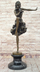 Chiparus Art Deco Bronze Female Dancer 27" x 10.5"