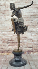 Chiparus Art Deco Bronze Female Dancer 27" x 10.5"