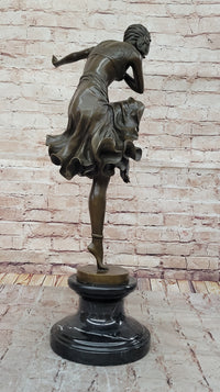 Chiparus Art Deco Bronze Female Dancer 27" x 10.5"