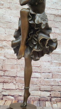 Chiparus Art Deco Bronze Female Dancer 27" x 10.5"