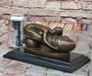 Erotic Surrealist Bronze Sculpture of Nude Woman Embracing Phallus