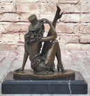 Sexy Burlesque Dancer Bronze Sculpture Art Deco Marble Figure