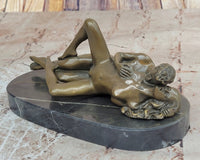 Nude Couple Sexual Embrace- Bronze Sculpture on Marble Base Erotic Art