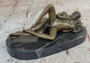 Nude Couple Sexual Embrace- Bronze Sculpture on Marble Base Erotic Art