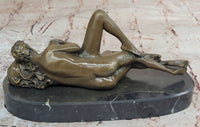 Nude Couple Sexual Embrace- Bronze Sculpture on Marble Base Erotic Art