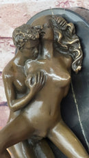 Nude Couple Sexual Embrace- Bronze Sculpture on Marble Base Erotic Art
