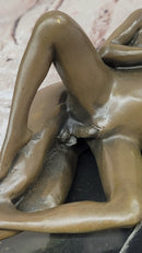 Nude Couple Sexual Embrace- Bronze Sculpture on Marble Base Erotic Art