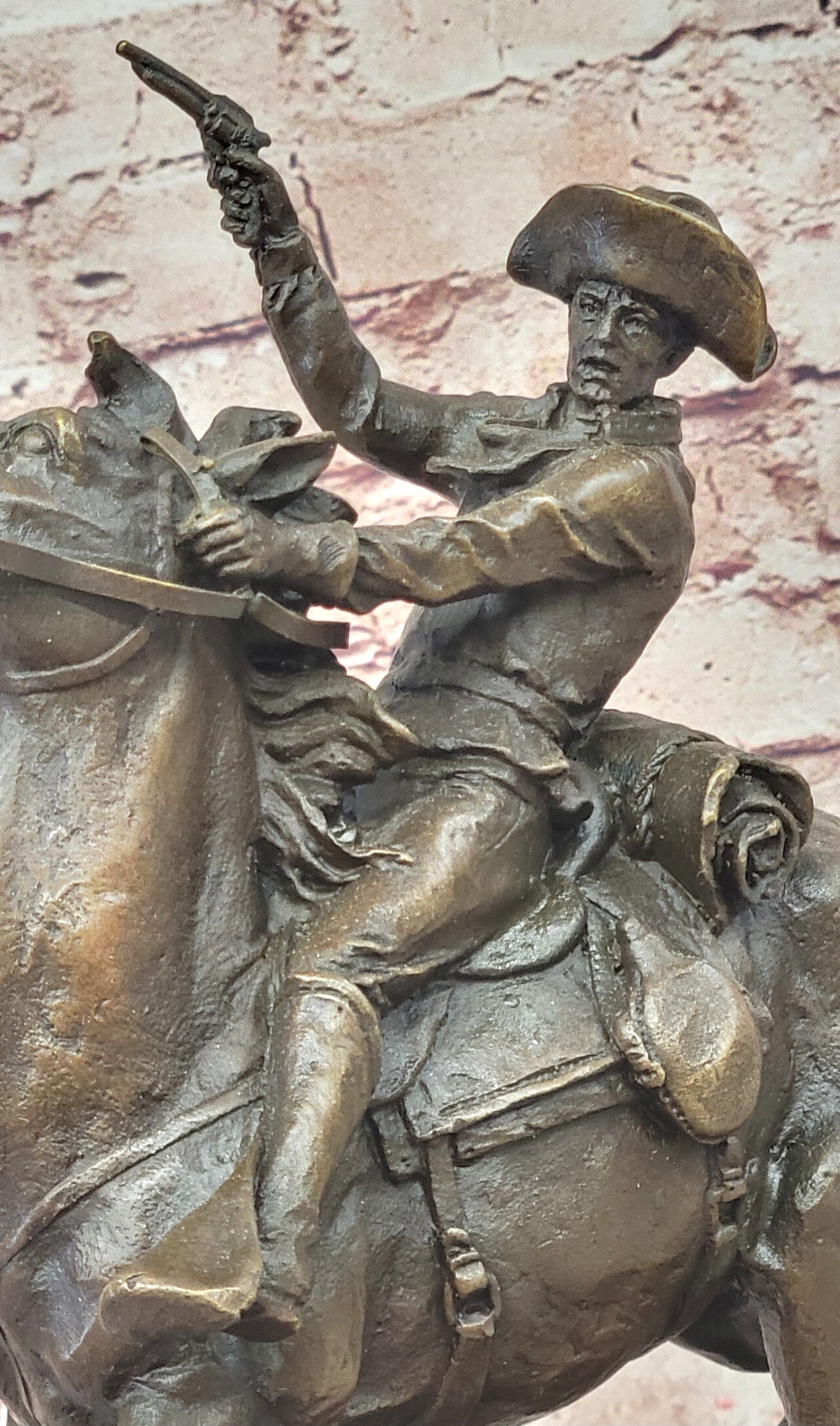 Galloping Cowboy with Revolver – Bronze Western Sculpture Remington