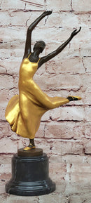 Signed Original Pascal Delor Vintage ''Ballerina Girl'' Bronze Sculpture Figurine