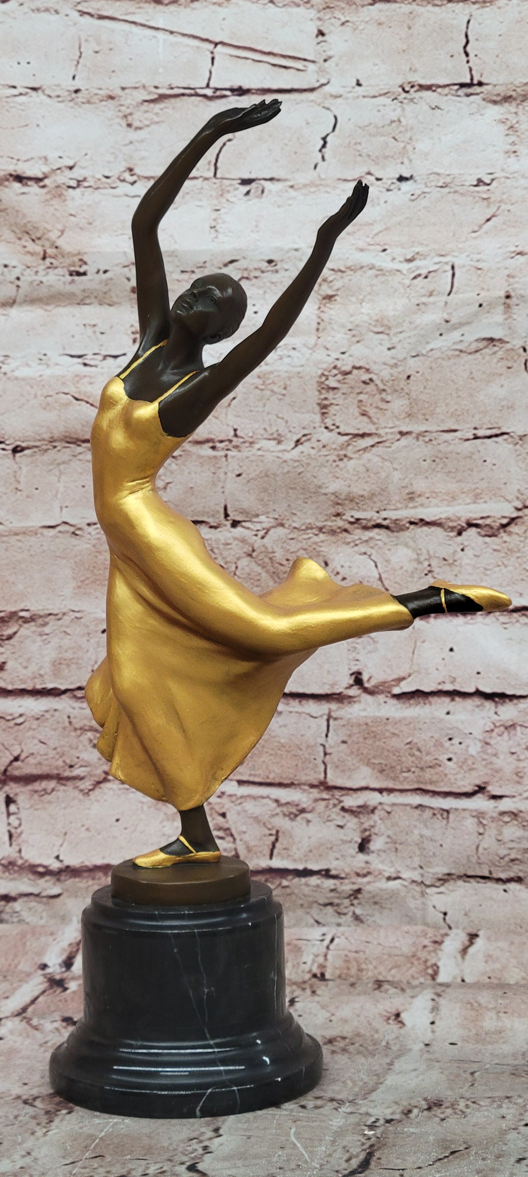 Signed Original Pascal Delor Vintage ''Ballerina Girl'' Bronze Sculpture Figurine