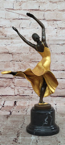 Signed Original Pascal Delor Vintage ''Ballerina Girl'' Bronze Sculpture Figurine