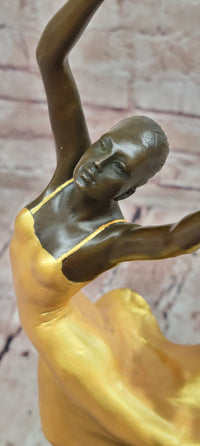 Signed Original Pascal Delor Vintage ''Ballerina Girl'' Bronze Sculpture Figurine