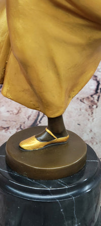 Signed Original Pascal Delor Vintage ''Ballerina Girl'' Bronze Sculpture Figurine