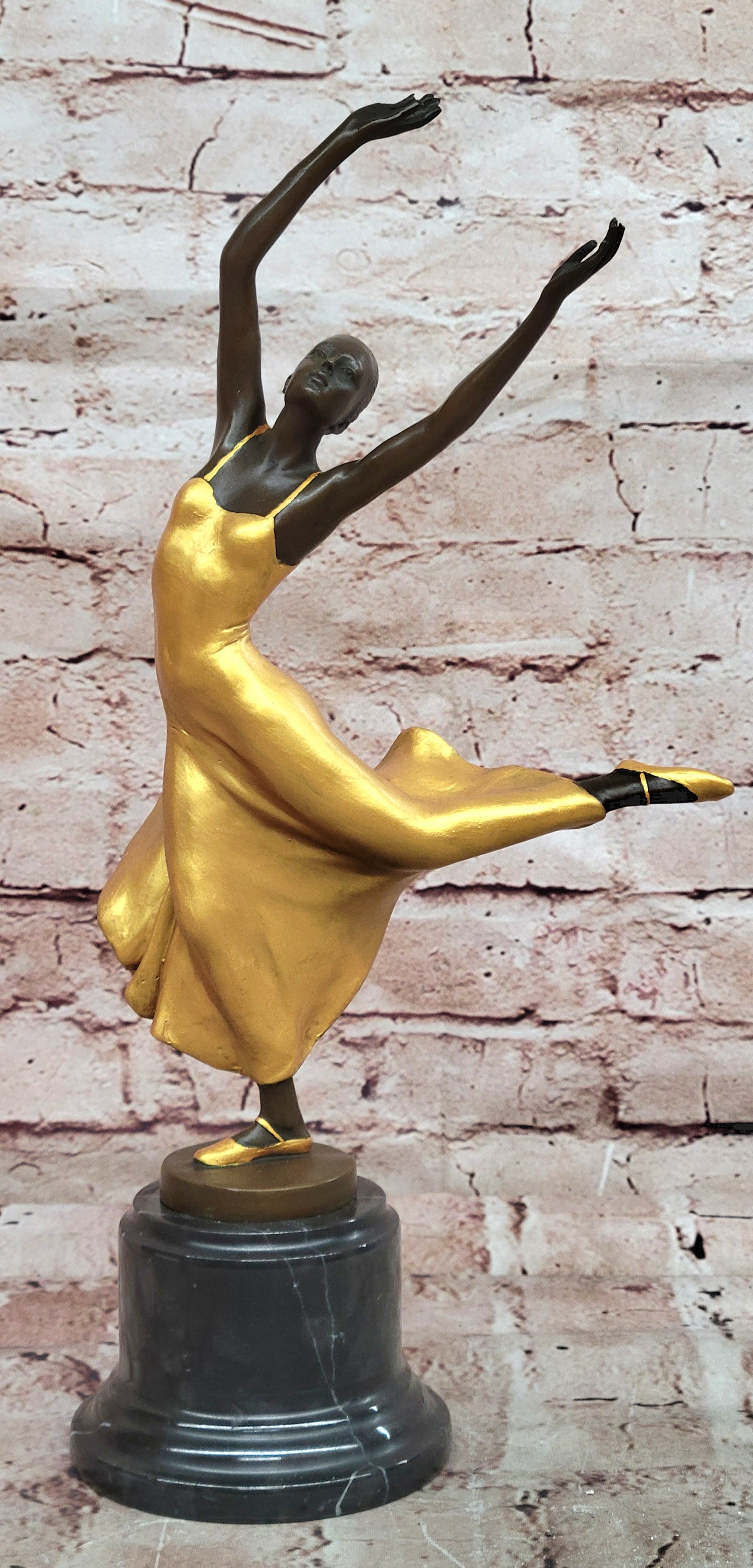 Signed Original Pascal Delor Vintage ''Ballerina Girl'' Bronze Sculpture Figurine