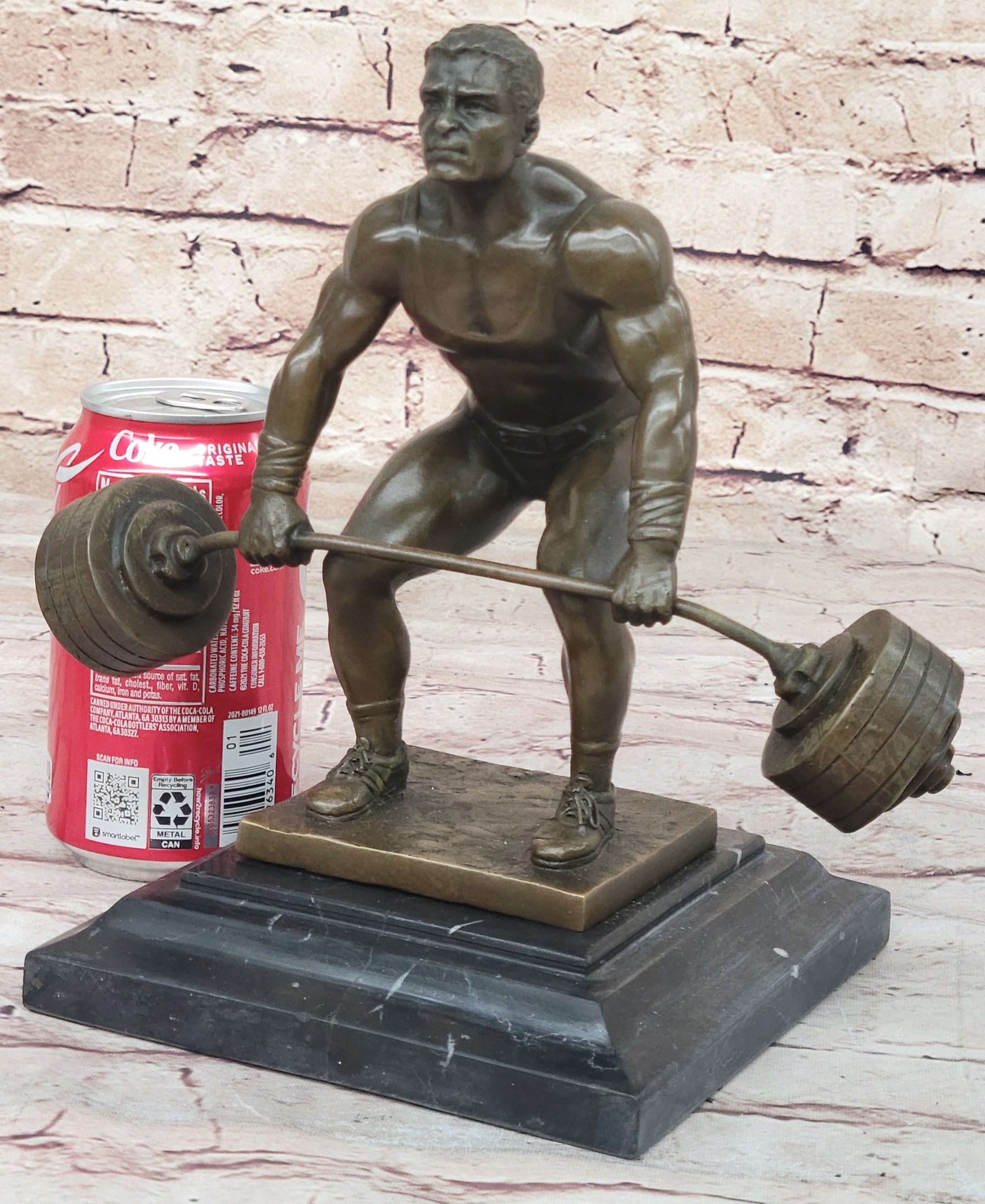 Deadlift Powerlifter Bodybuilder Bronze Trophy 8.5" x 11"