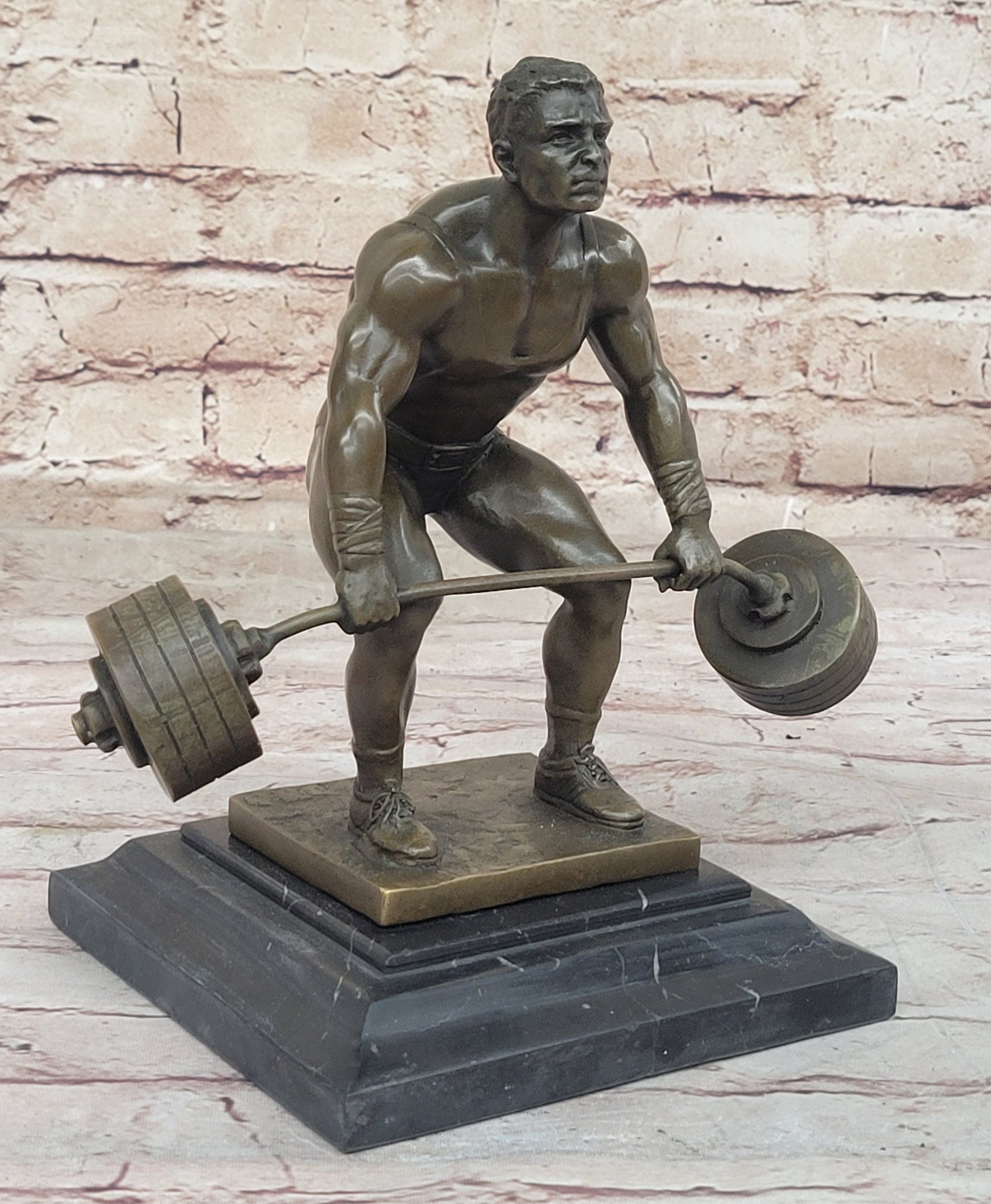 Deadlift Powerlifter Bodybuilder Bronze Trophy 8.5" x 11"