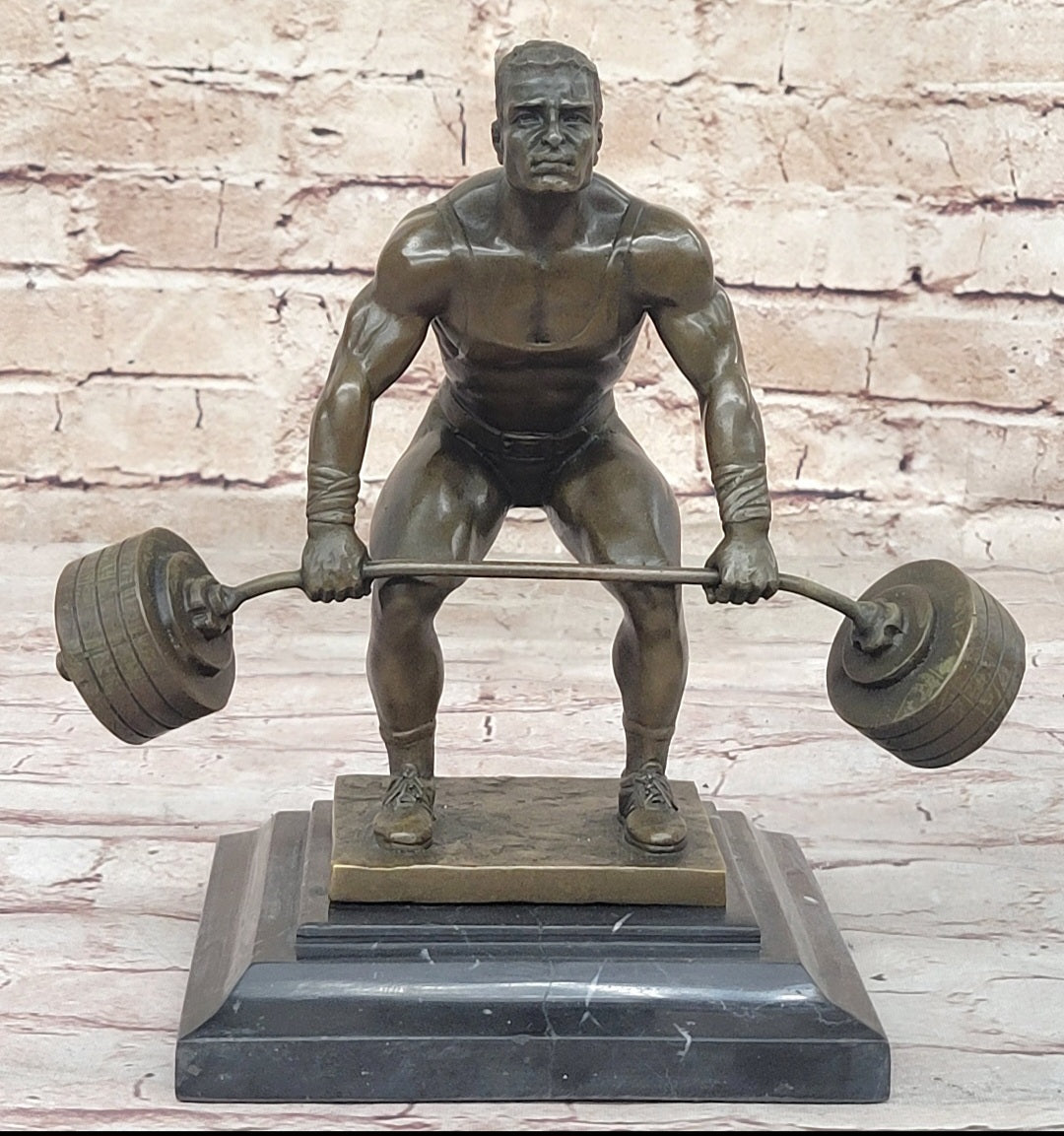 Deadlift Powerlifter Bodybuilder Bronze Trophy 8.5" x 11"