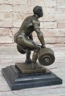 Deadlift Powerlifter Bodybuilder Bronze Trophy 8.5" x 11"
