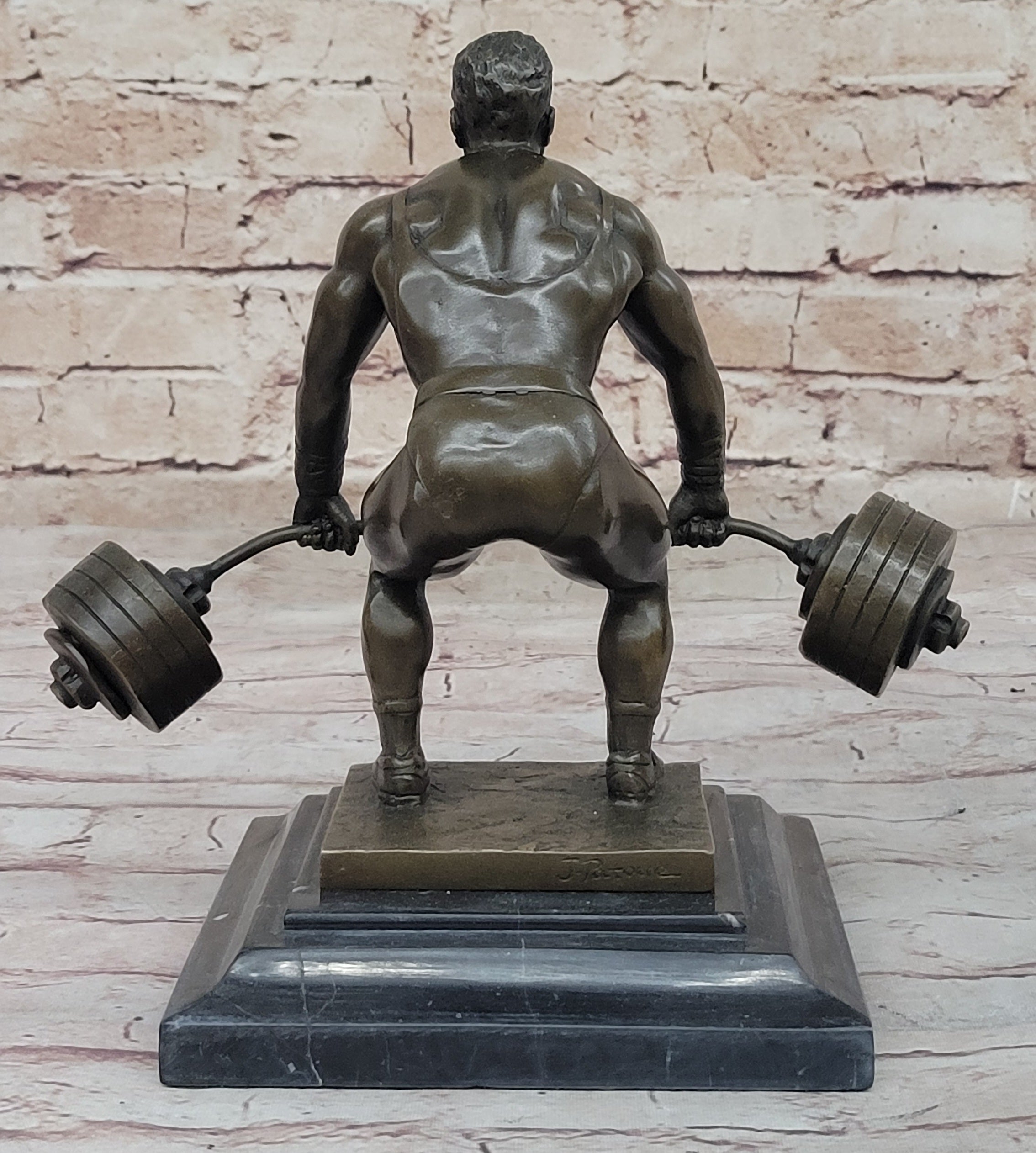 Deadlift Powerlifter Bodybuilder Bronze Trophy 8.5" x 11"