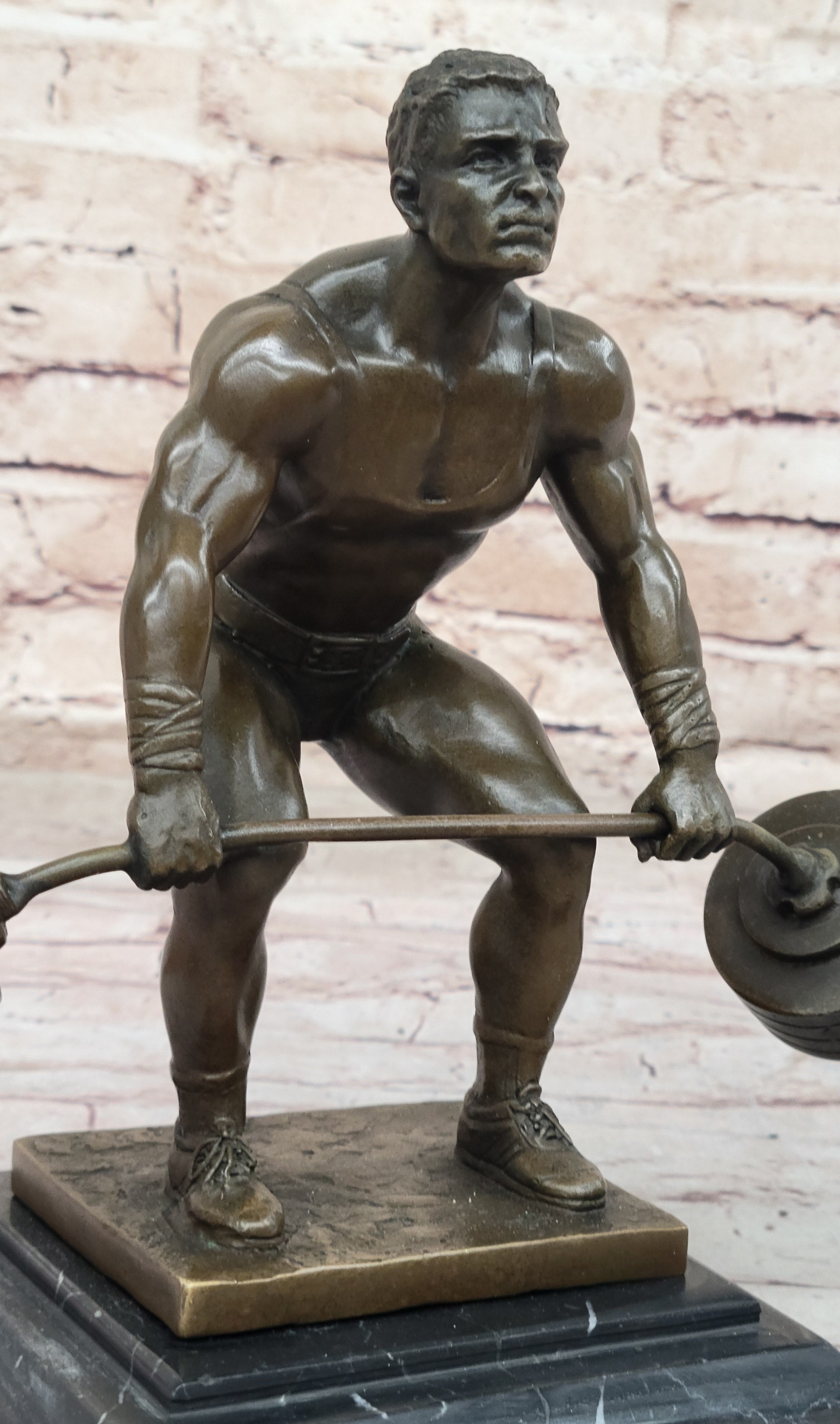 Deadlift Powerlifter Bodybuilder Bronze Trophy 8.5" x 11"