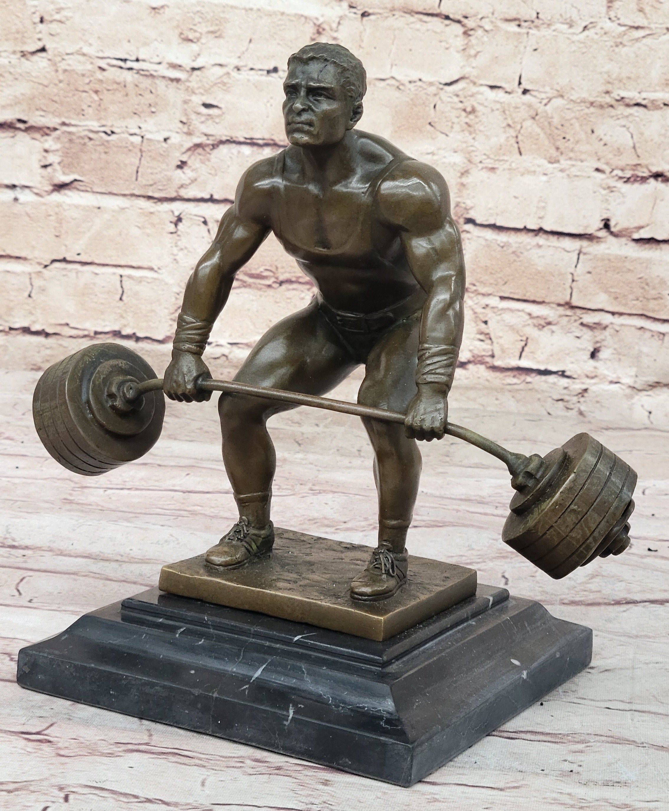 Deadlift Powerlifter Bodybuilder Bronze Trophy 8.5" x 11"