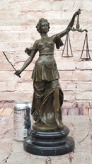 Lady Justice Bronze – Symbol of Law and Fairness on Marble Base