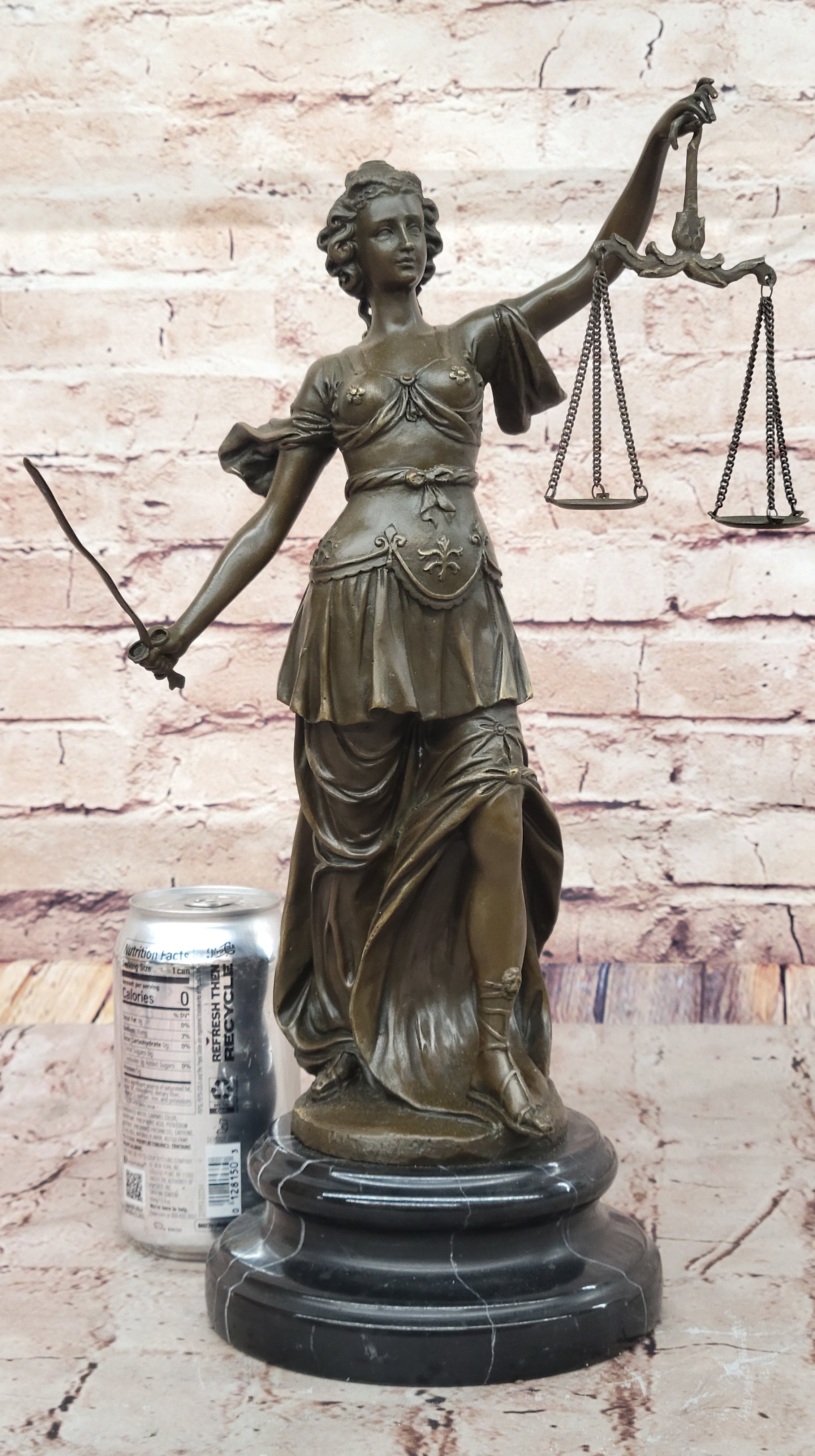 Lady Justice Bronze – Symbol of Law and Fairness on Marble Base