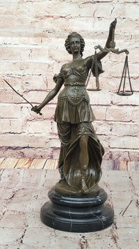 Lady Justice Bronze – Symbol of Law and Fairness on Marble Base