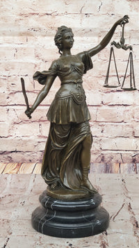 Lady Justice Bronze – Symbol of Law and Fairness on Marble Base