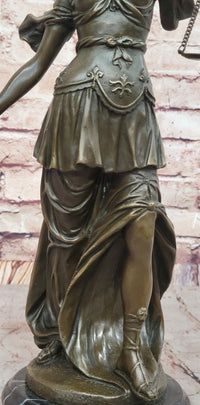 Lady Justice Bronze – Symbol of Law and Fairness on Marble Base