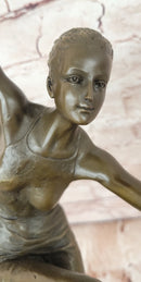 Bronze Sculpture Statue Decor Statues Girl Dance Standing on Chair by Patoue