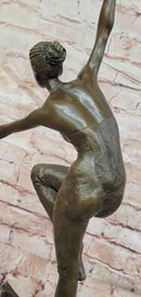 Bronze Sculpture Statue Decor Statues Girl Dance Standing on Chair by Patoue