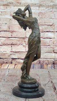 Dancing Maiden Bronze Sculpture – Art Nouveau on Marble Base
