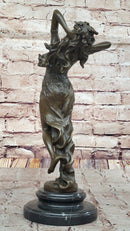 Dancing Maiden Bronze Sculpture – Art Nouveau on Marble Base